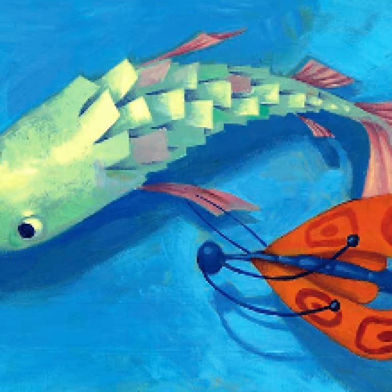 Blu-illustrazione-pesce-farfalla